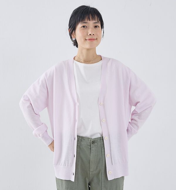 collex「シアーラインカーディガン」|カーディガン|ピンク