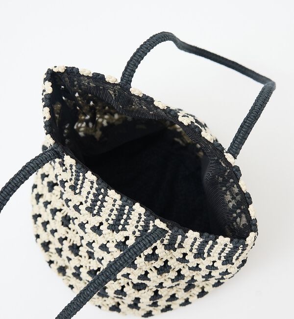 collex「【ANANS】SMALL マクラメワックスコードミックストートバッグ【予約】」|かごバッグ|