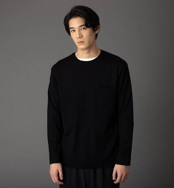 ABAHOUSE「【エクストラファインメリノ】ウォッシャブル＆毛玉レス ニット」|ニット・セーター|ブラック