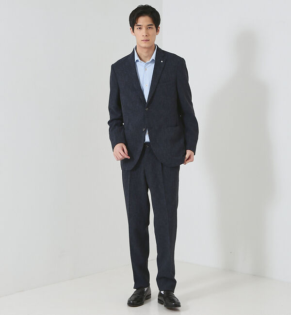 ABAHOUSE「【FLEX PANTS】サマー ミックス ツイードライク パンツ」|スラックス|