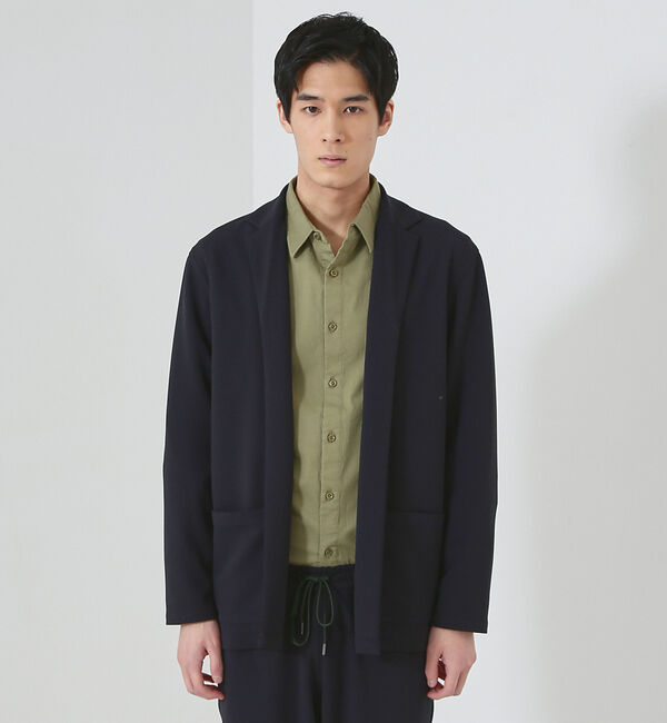 ABAHOUSE「【セットアップ対応】ハイストレッチ ジョーゼット ボタンレス ジャケット / カ」|その他|