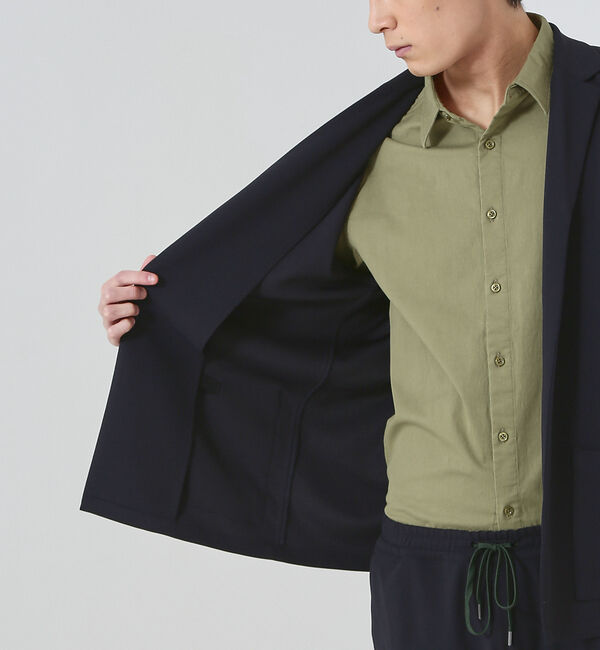 ABAHOUSE「【セットアップ対応】ハイストレッチ ジョーゼット ボタンレス ジャケット / カ」|その他|