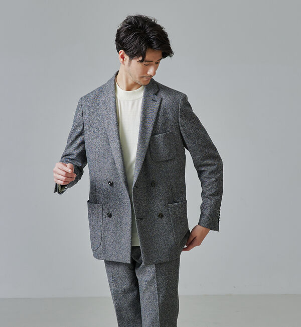 ABAHOUSE「【セットアップ対応】カシミヤ ブレンド ダブルジャケット」|その他|グレー