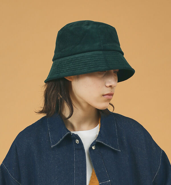 ABAHOUSE「【RUBEN/ルーベン】CURDUROY BUCKET HAT/コーディロイバケ」|その他|ダークグリーン