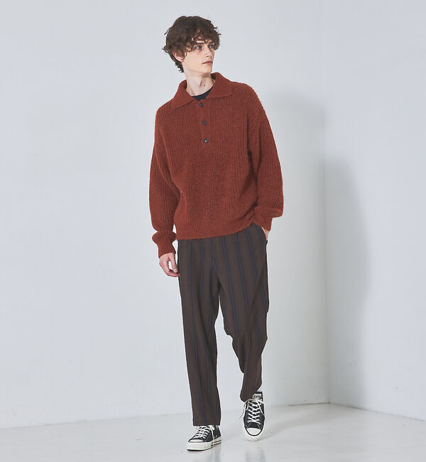 ABAHOUSE「【アルパカブレンド】シャギー ニットポロ」|ニット・セーター|