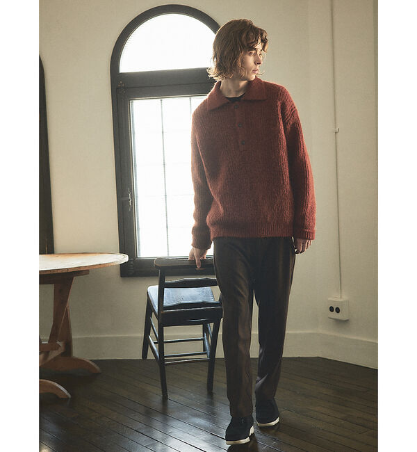 ABAHOUSE「【アルパカブレンド】シャギー ニットポロ」|ニット・セーター|