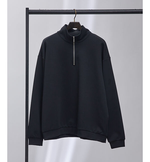 ABAHOUSE「【AH ABAHOUSE】ポンチ ハーフジップ スタンドカラー スウェット /」|スウェット・ジャージ|ブラック