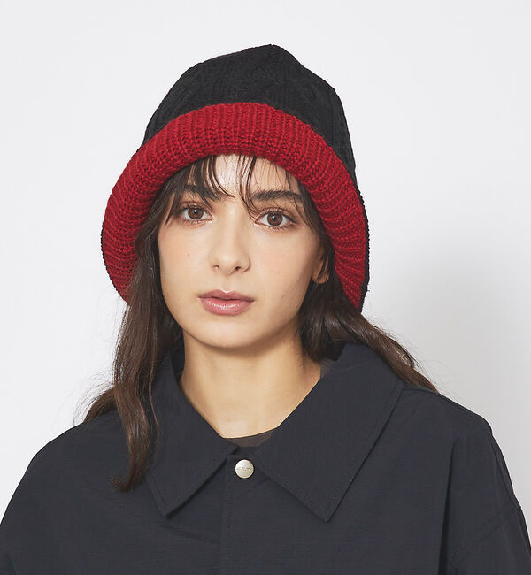 ABAHOUSE「【RUBEN/ルーベン】REVERSIBLE KNIT BUKET HAT/リバ」|その他|ブラック