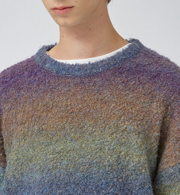 ABAHOUSE「【AH ABAHOUSE】ブークレーヤーン グラデーション ニット」|ニット・セーター|