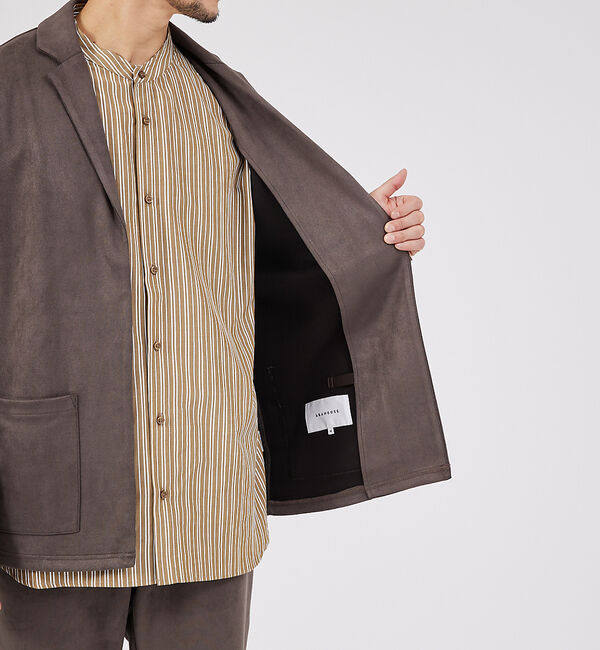 ABAHOUSE「【セットアップ対応】ネオスエード ジャケット カーディガン / シルキータッチ」|カーディガン|