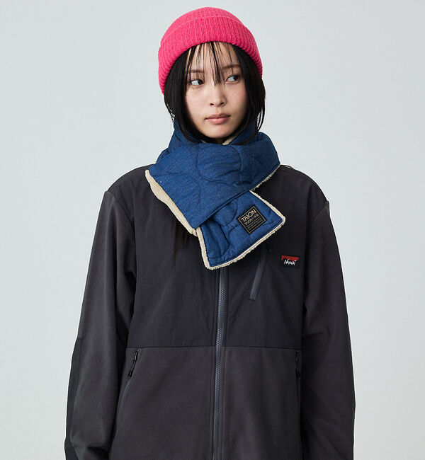 ABAHOUSE「【TAION / タイオン】ミリタリー リバーシブル ダウンマフラー/デニム/リ」|マフラー|