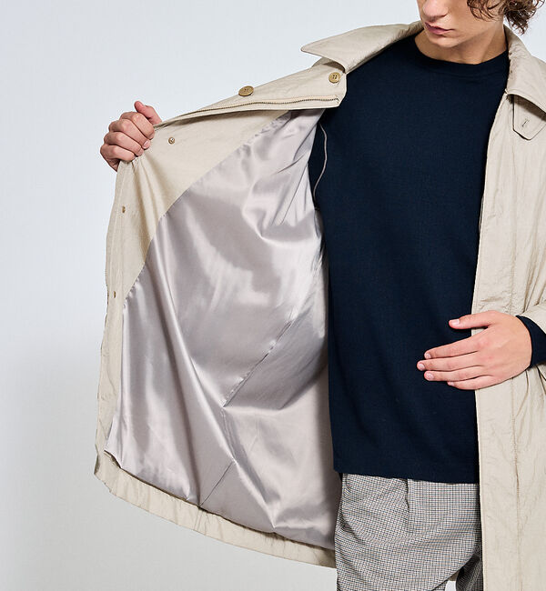 ABAHOUSE「ワッシャーナイロン 中綿パデットコート / Padded Half Coat /」|ステンカラーコート|