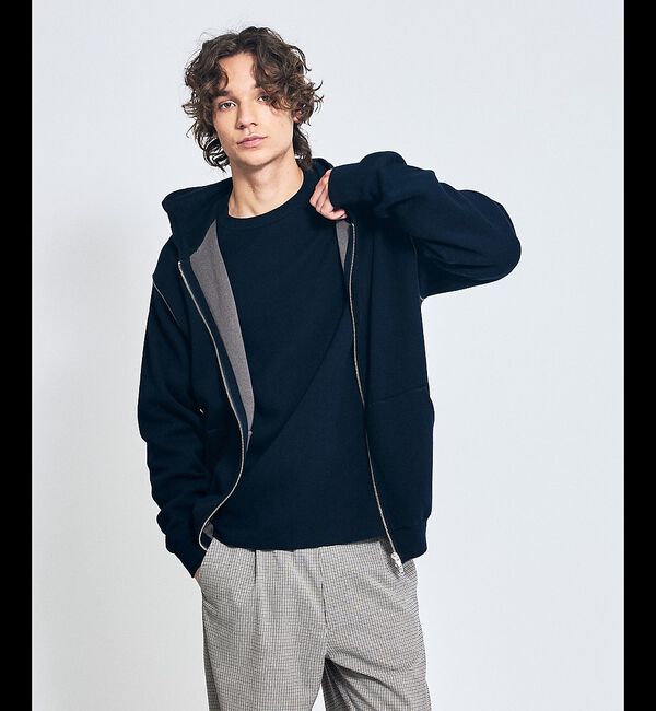 ABAHOUSE「【リバーシブルカラー】14Gコットン ニットスウェット / クルーネックプルオー」|ニット・セーター|