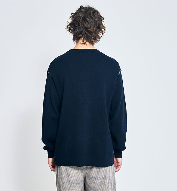 ABAHOUSE「【リバーシブルカラー】14Gコットン ニットスウェット / クルーネックプルオー」|ニット・セーター|