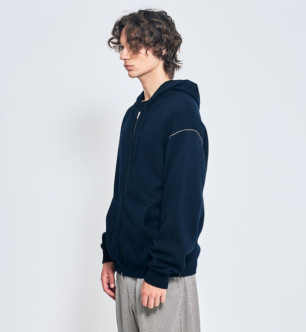 ABAHOUSE「【リバーシブルカラー】14Gコットン ニット ZIPパーカー」|パーカー|