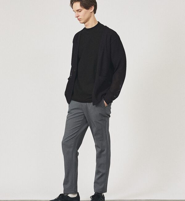 ABAHOUSE「2トーン シアーメッシュ 1ボタン カーディガン」|カーディガン|