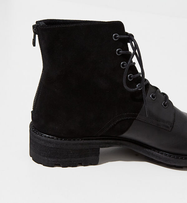 alfredoBANNISTER「【定番】ベロア切替 レースアップブーツ」|ショートブーツ|