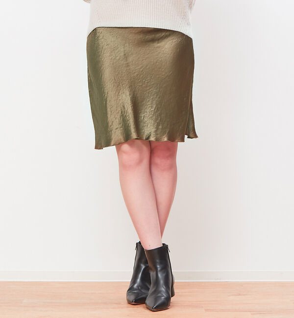 Rouge vif「【BAILA&times;佐藤佳菜子コラボ】サテンミニスカート」|スカート|ベージュ