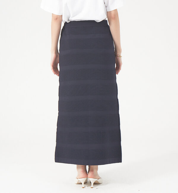 Rouge vif「変形ボーダーストレッチニットスカート」|スカート|
