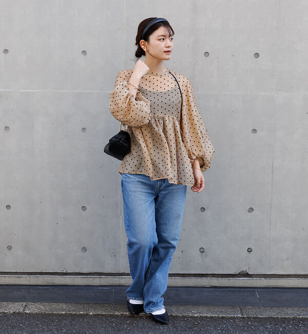 Rouge vif「シアードットフロッキーブラウス」|シャツ・ブラウス|