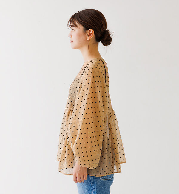 Rouge vif「シアードットフロッキーブラウス」|シャツ・ブラウス|