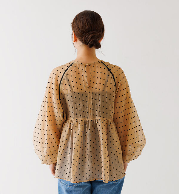 Rouge vif「シアードットフロッキーブラウス」|シャツ・ブラウス|