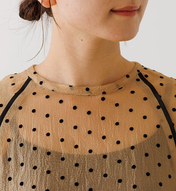 Rouge vif「シアードットフロッキーブラウス」|シャツ・ブラウス|