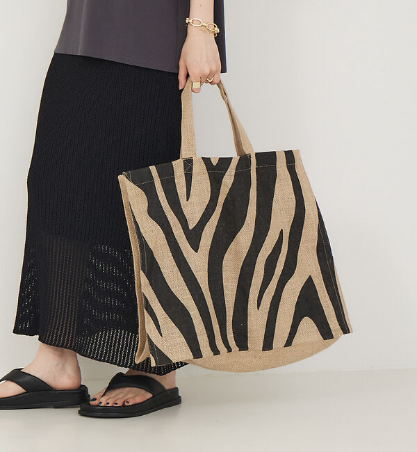 Rouge vif「【Maison Bengal/メゾンベンガル】ゼブラ柄ジュートバッグ」|トートバッグ|その他