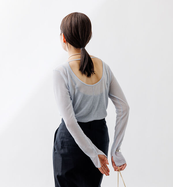 Rouge vif「バックデザインハイゲージシアーニットプルオーバー」|ニット・セーター|