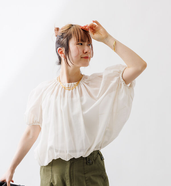 Rouge vif「コットンボイルギャザーブラウス」|シャツ・ブラウス|