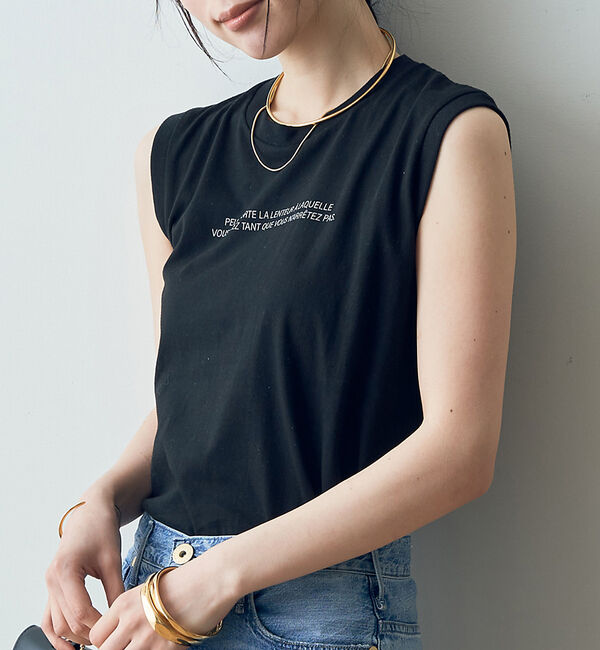 Rouge vif「バックバーティカルロゴタンクトップ」|Tシャツ・カットソー|ブラック