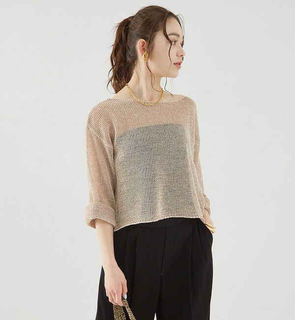 Rouge vif「麻混ペーパーヤーンプルオーバー」|ニット・セーター|