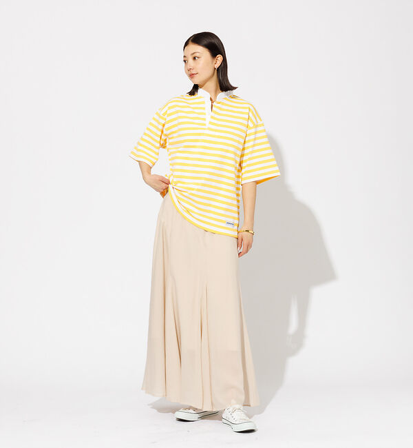 Rouge vif「【BARBARIAN/バーバリアン】ヘンリーネック ボーダーＴ / 半袖 / プ」|Tシャツ・カットソー|