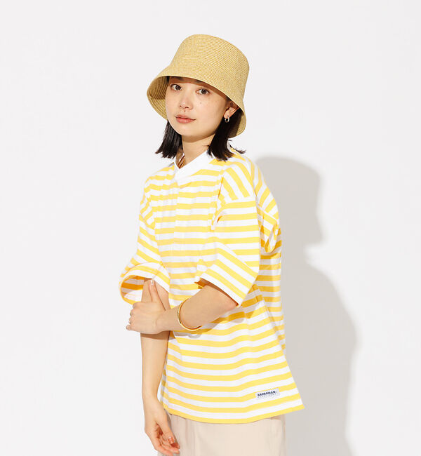 Rouge vif「【BARBARIAN/バーバリアン】ヘンリーネック ボーダーＴ / 半袖 / プ」|Tシャツ・カットソー|