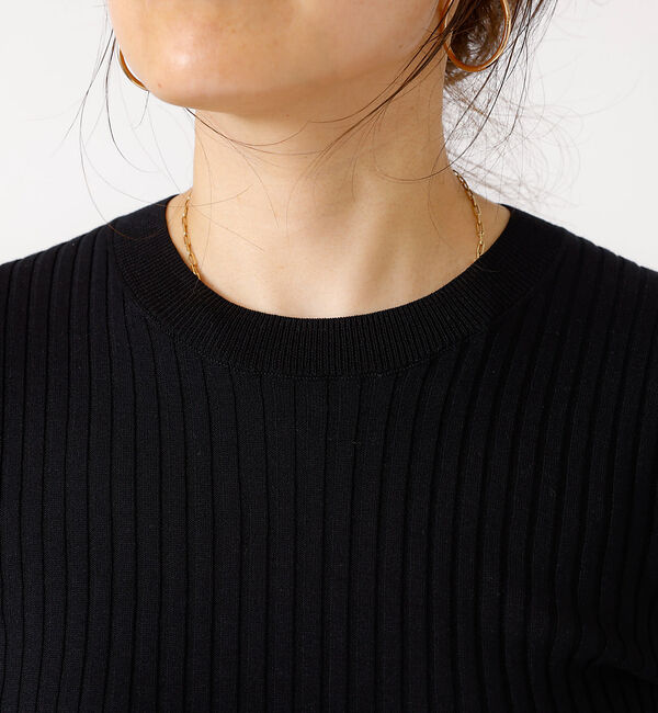 Rouge vif「シルク混ワイドリブプルオーバーニット」|ニット・セーター|