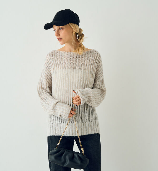 Rouge vif「シアーモヘヤミックス畔プルオーバー」|ニット・セーター|