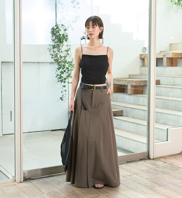 Rouge vif「タックフレアマキシスカート」|スカート|