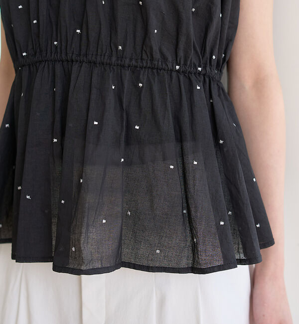 Rouge vif「シルバードット刺繍ペプラムブラウス」|シャツ・ブラウス|