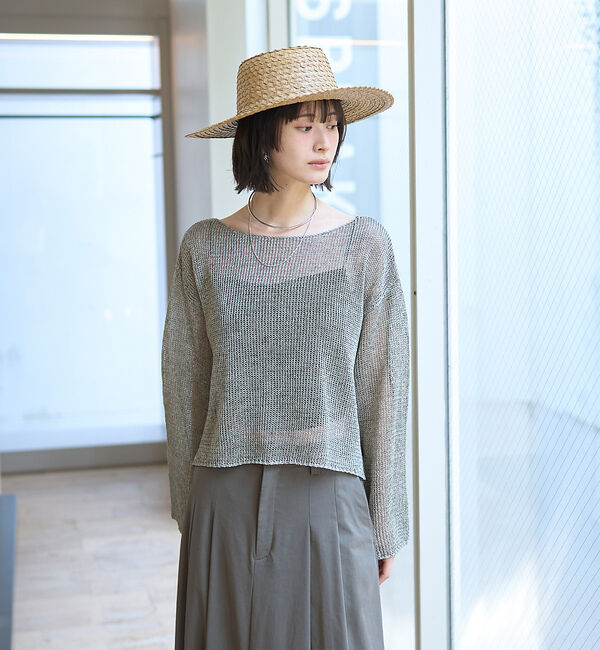 Rouge vif「シアーメッシュペーパーニットプルオーバー」|ニット・セーター|