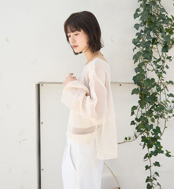 Rouge vif「シアーメッシュペーパーニットプルオーバー」|ニット・セーター|