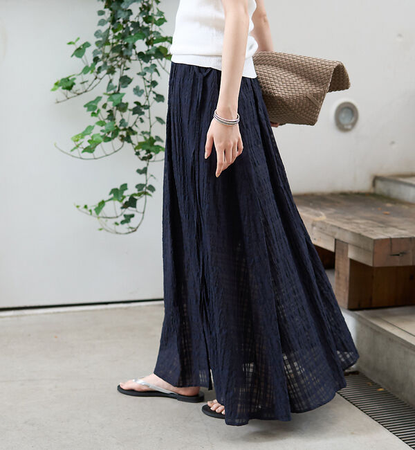 Rouge vif「ボリュームギャザーサイドスリットロングスカート」|スカート|