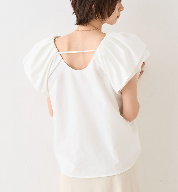 Rouge vif「【一部店舗限定】Vネックボリュームスリーブブラウス」|シャツ・ブラウス|オフホワイト