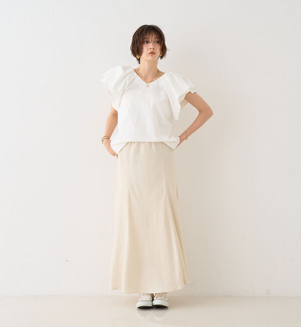 Rouge vif「【一部店舗限定】Vネックボリュームスリーブブラウス」|シャツ・ブラウス|