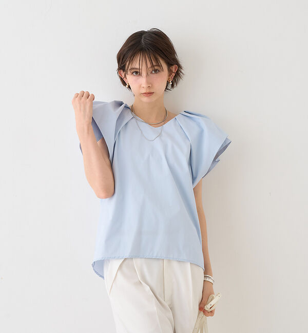 Rouge vif「【一部店舗限定】Vネックボリュームスリーブブラウス」|シャツ・ブラウス|