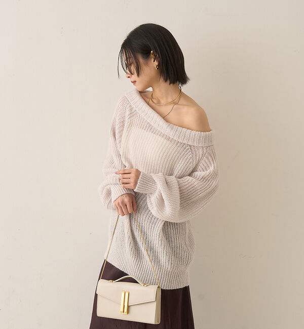 Rouge vif「モヘア混オフショルラメニットプルオーバー」|ニット・セーター|