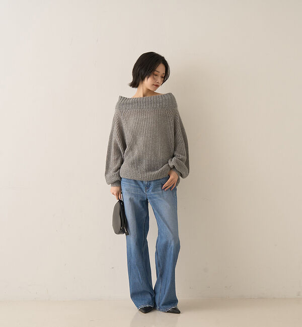 Rouge vif「モヘア混オフショルラメニットプルオーバー」|ニット・セーター|