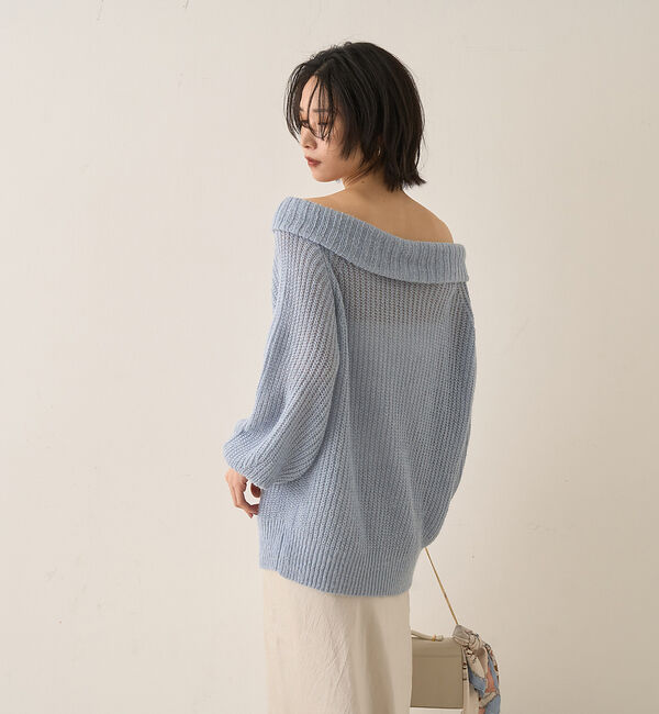 Rouge vif「モヘア混オフショルラメニットプルオーバー」|ニット・セーター|