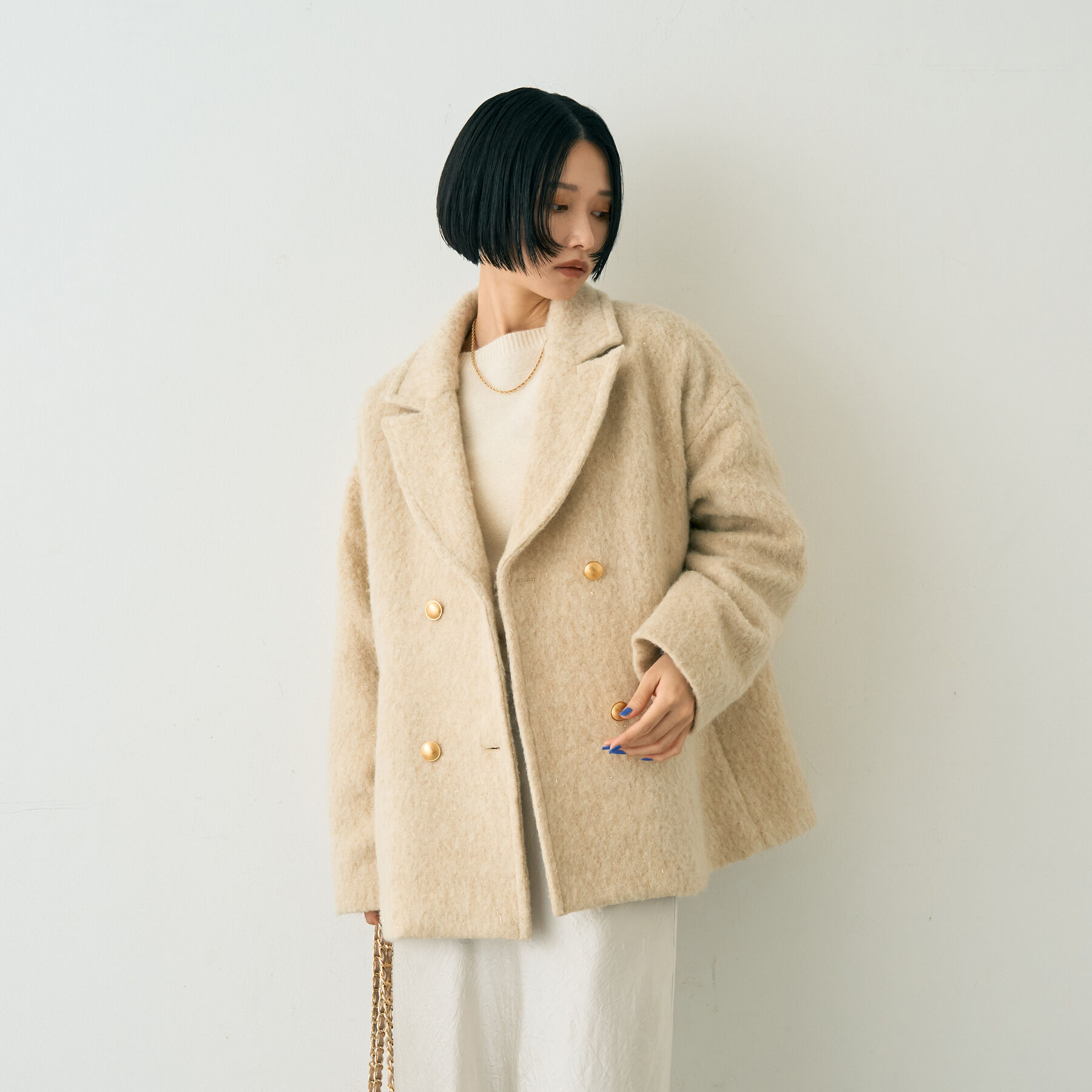 Rouge vif「【追加4】【一部店舗限定】ラメシャギースライバーPコート/ピーコート」|ピーコート|