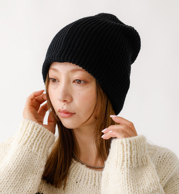 Rouge vif「【RUBEN/ルーベン】RUS-8343/メリノウールリラックスビーニー/MER」|その他|ブラック