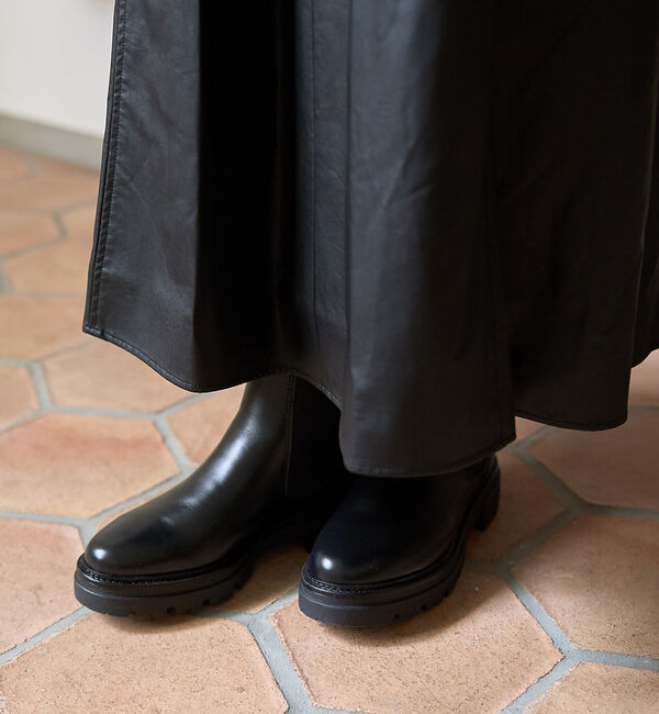 Rouge vif「フェイクレザーフレアスカート」|スカート|